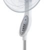 Ventilador De Pie Floxo Blanco/gris 3 Vel. 45w  C/remoto Temporizador 5 Aspas Regx44,5x40 Cm