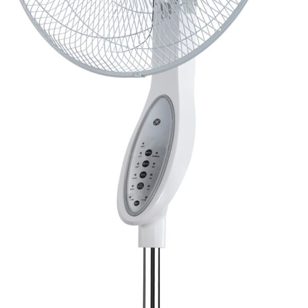 Ventilador De Pie Floxo Blanco/gris 3 Vel. 45w  C/remoto Temporizador 5 Aspas Regx44,5x40 Cm