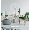 Ventilador De Pie Icono Blanc 3vel 45w  119x44x40 Cm Oscilante 5asp.c/ Remoto,temporizador