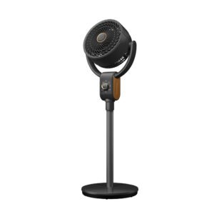 Ventilador De Pie Montenegro Negro/haya 40w 3velocidades 3aspas Fijo Y Rotat.91,5x32x30,5cm