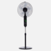 Ventilador De Pie Rodium Negro 3vel 45w Regx43x40cm  Oscilante 5asp.tactil C/remoto Y Temporizador