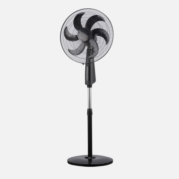 Ventilador De Pie Tolon Negro 3 Vel.85w 6aspas Remoto Temporizador 3modos De Aire Regx50x43 Cm