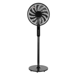 Ventilador De Pie Torbellino Negro 3velocidades 60w 13aspas Regx41x41 Display Oscilante, Remoto, Temporizador