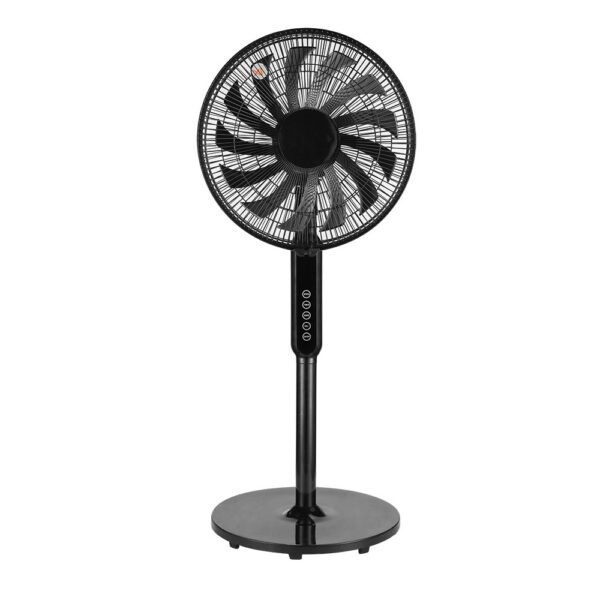 Ventilador De Pie Torbellino Negro 3velocidades 60w 13aspas Regx41x41 Display Oscilante, Remoto, Temporizador