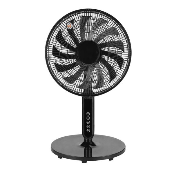 Ventilador De Pie Torbellino Negro 3velocidades 60w 13aspas Regx41x41 Display Oscilante, Remoto, Temporizador