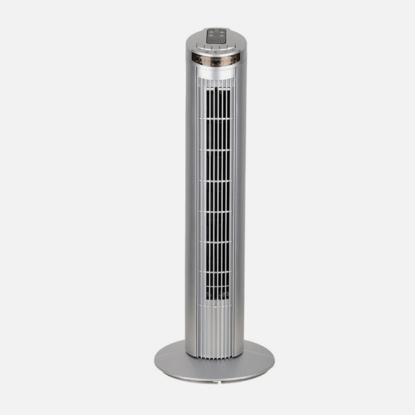 Ventilador De Torre Orbigo Plata 3vel 45w C/remoto  Oscilante Temporizador 75x27x27cm