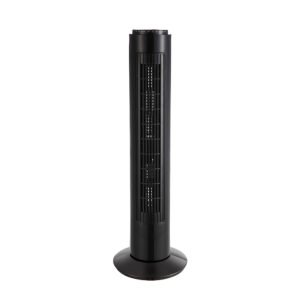 Ventilador De Torre Picaro Negro 3vel 50w C/remoto Temporizador,fijo Y Rotatorio 74x22x22cm