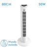 Ventilador De Torre Tuka Blanco 3 Vel 50w C/remoto  Oscilante Temporizador  80x25x25 Cm