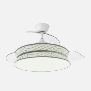 Ventilador Decor 72w Blanco/blanco Plata 108d 3asp  7200lm 3000-4000-6000k Remoto+memo+temp