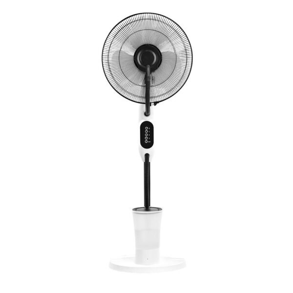 Ventilador Humidificador Pie Iceberg Blanco/negro 80w 3velocidades 3aspas Nebulizador 125x43x38cm Tanque  Agua 2,8l