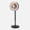 Ventilador Pie 2en1 Practico Negro Frio/calor 3asp 55w/1500w Remoto+protec.seg.temporizador,Regx35x35cm
