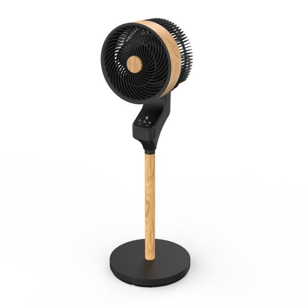 Ventilador Pie Bizancio Negro/haya 50w 3velocidades 95x30x30 Oscilante,tactil Display,remoto Y Temporizador
