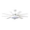 Ventilador Dc Pireo 36w Blanco 9 Aspas Blanca/haya  6 Vel 3000k, 4500k, 6000k 3800lm 132d C/remoto, Memoria Y Temporizador