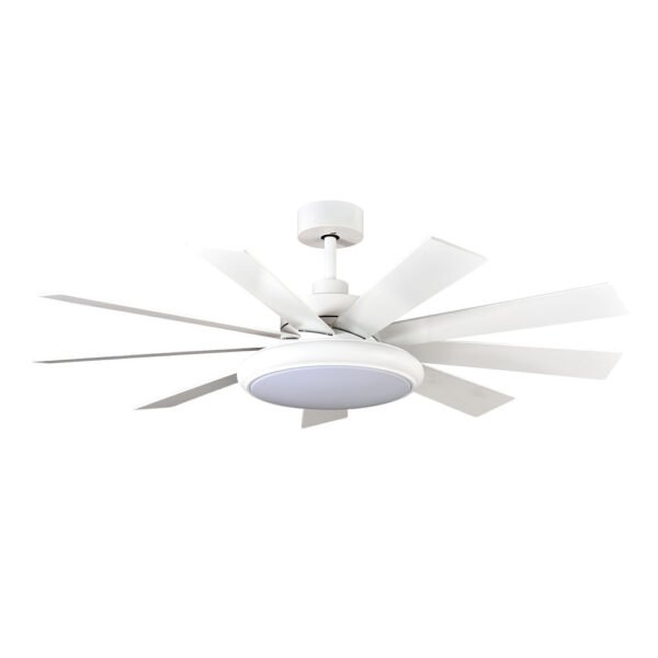 Ventilador Dc Pireo 36w Blanco 9 Aspas Blanca/haya  6 Vel 3000k, 4500k, 6000k 3800lm 132d C/remoto, Memoria Y Temporizador