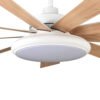 Ventilador Dc Pireo 36w Blanco 9 Aspas Blanca/haya  6 Vel 3000k, 4500k, 6000k 3800lm 132d C/remoto, Memoria Y Temporizador