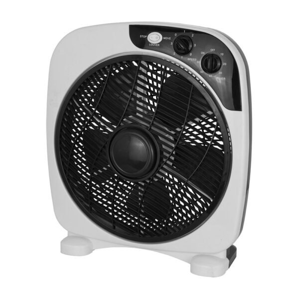 Ventilador Sobremesa Borja 45w Blanco/negro 3vel. 5 Aspas Temporizador 41x37,5x12,5cm