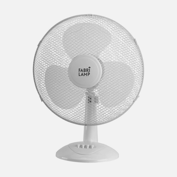 Ventilador Sobremesa Cape Mediano Blanco 3vel 35w  Oscilante 3 Aspas Blancas 47,5x34x20cm