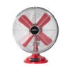 Ventilador Sobremesa Capitolio Rojo/cromo 37w 3velocidades 4asp Fijo Y Rotatorio 42x35x27cm