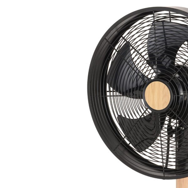 Ventilador Sobremesa Falcon Negro/haya 3vel.45w 5 Asp. Oscilante Y Rotatorio 59x35x28cm