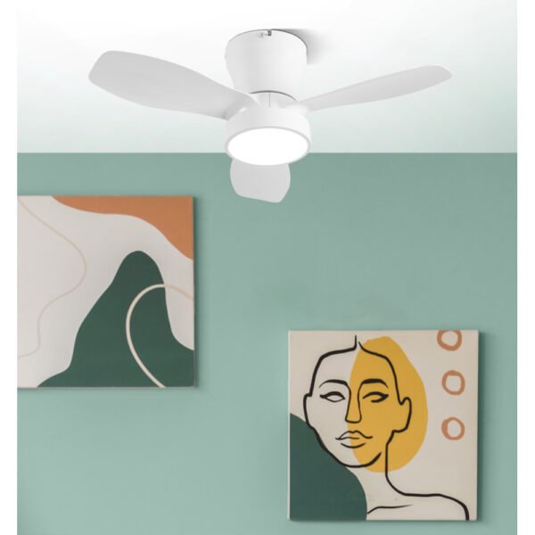 Ventilador Dc Piton 24w 2160lm Blanco 3asp 3velocidades 62d  3000-4000-6500k,remoto+reg.intensidad+temporizador