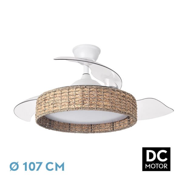 Ventilador Dc Canario 59w Blanco/natural 3asp.107d 6980lm 3000-4500-6500k Reg.intensidad+remoto+memoria+temporizador