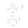 Ventilador Dc Ibe 59w 6980lm Negro 3 Asp.desp. 107d 3000-4000-6000k Remoto, Memoria Y Temporizador