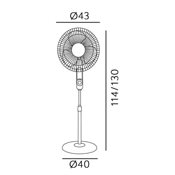 Ventilador De Pie Calma Ng.3 Vel.45w.3 Aspas 43 D C/ Remoto.temporizador 0,5h-7,5h