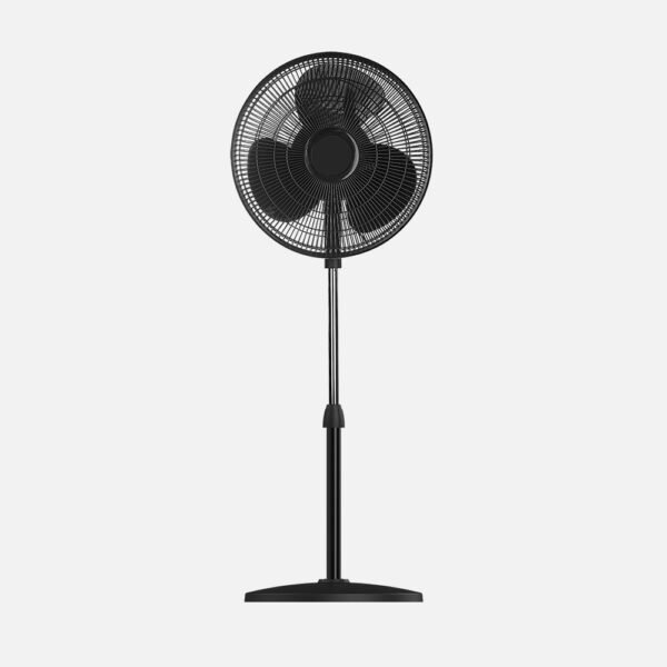 Ventilador De Pie Yamato Negro 3vel 50w 3asp  Fijo Y Rotatorio Regx41x41cm